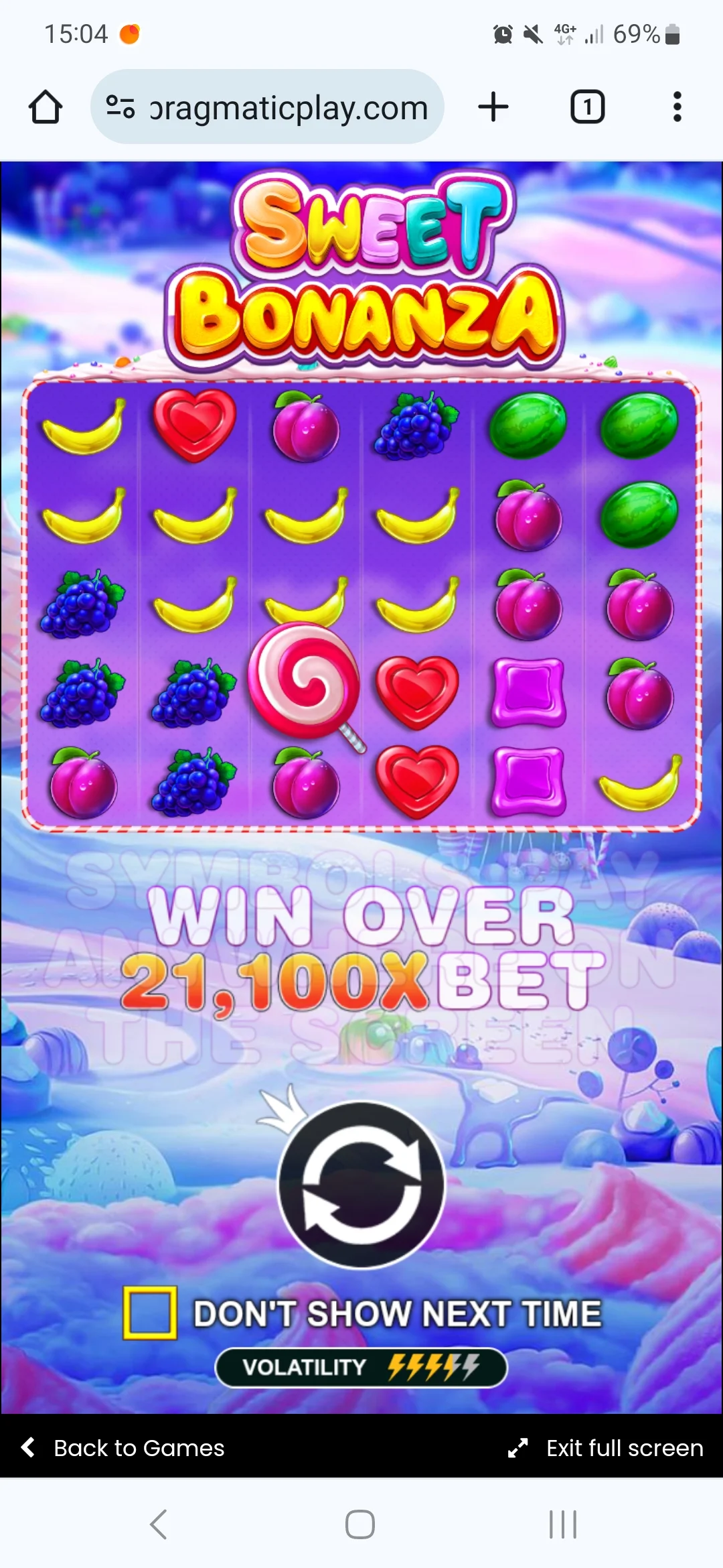 Мобильная игра Sweet Bonanza